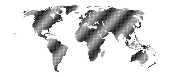 World Map 45° Lines Vector (.eps)