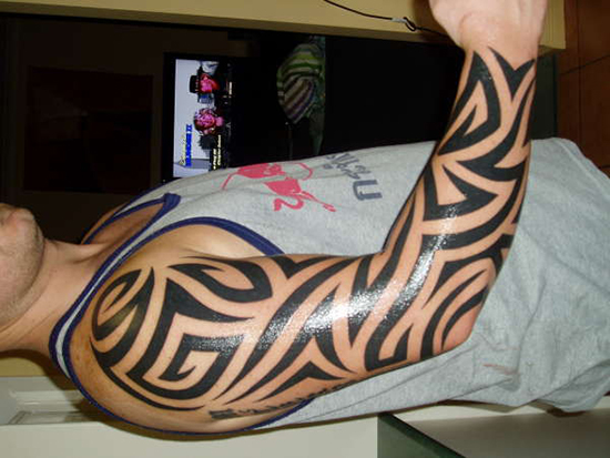 Tribal Full Arm Tattoo