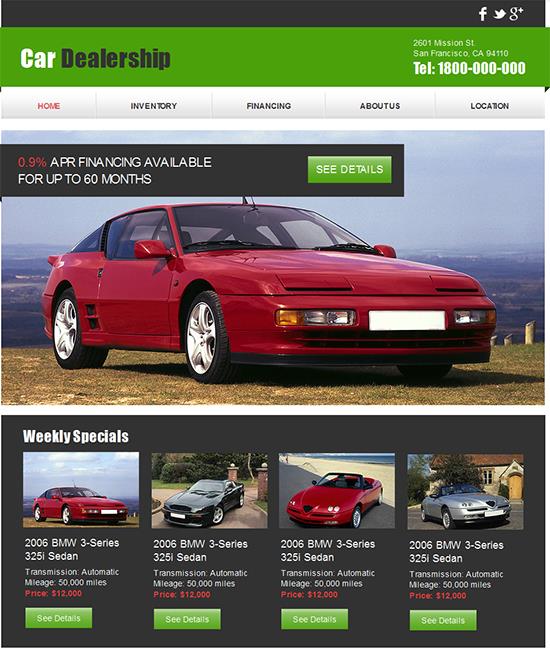 Car Dealer Website Template from smashinghub.com