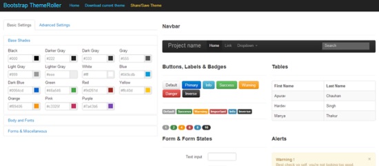 Bootstrap ThemeRoller