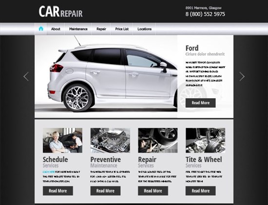 Free Website Template for Car Business