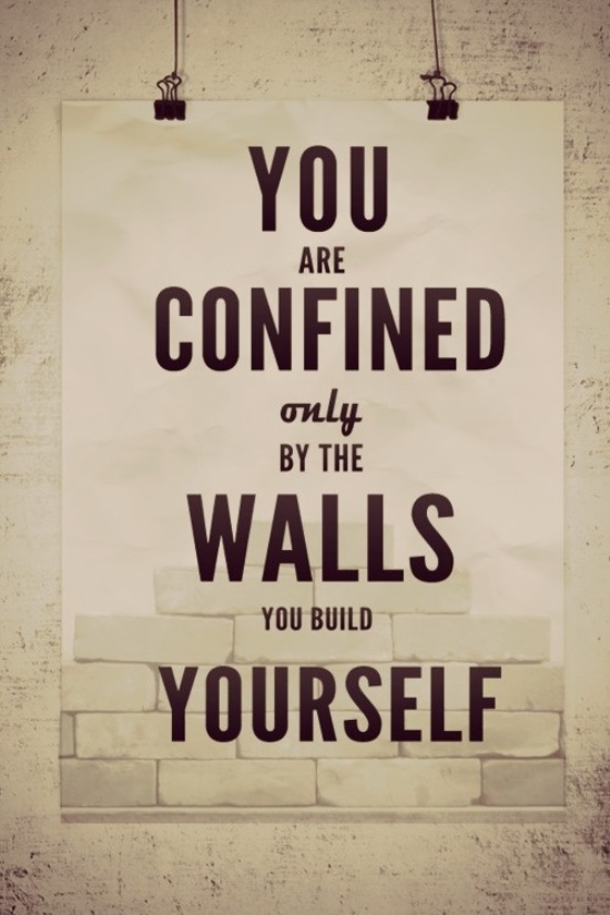 you are confined only by the walls you build