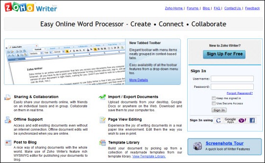 zoho writer