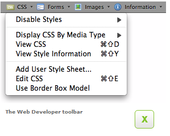 web developer toolbar