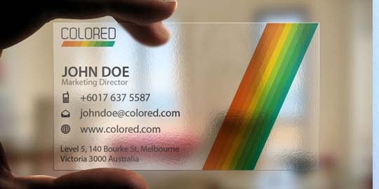 Transparent Colored Business Card