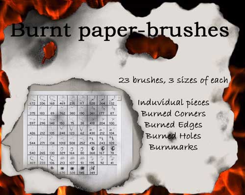 18-Burnt paper-brushes