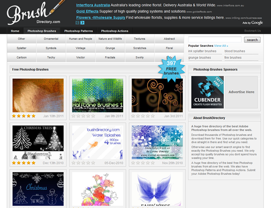 BrushDirectory - Photoshop Brush Site