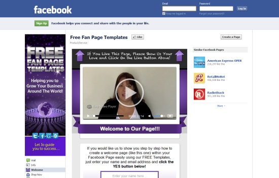 Free Fan Page Templates