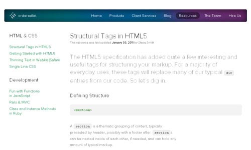 Structural Tags In HTML5