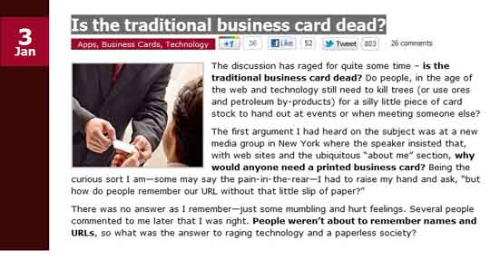 Is the traditional business card dead