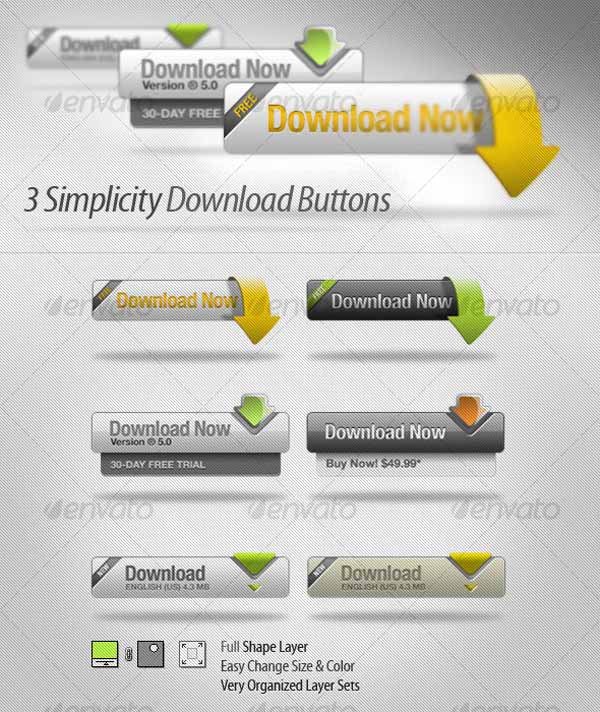 3 Simple Download Buttons