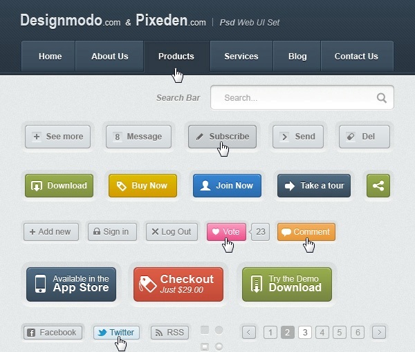 PSD Web UI Elements Kit