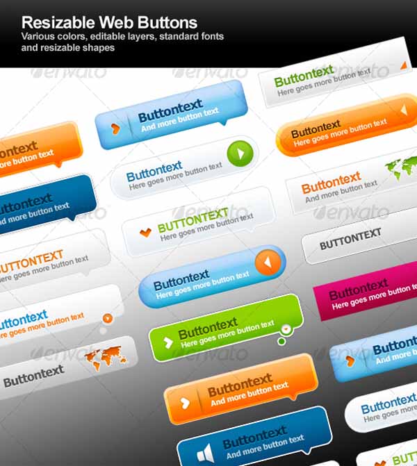 Resizable web buttons