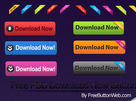 free website buttons psd