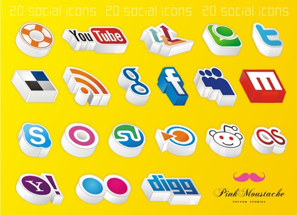 20-amazing-3d-social-icons