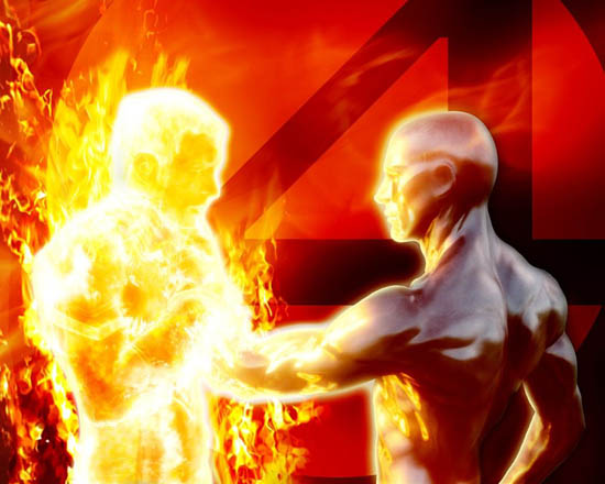 Human Torch and Silver Surface