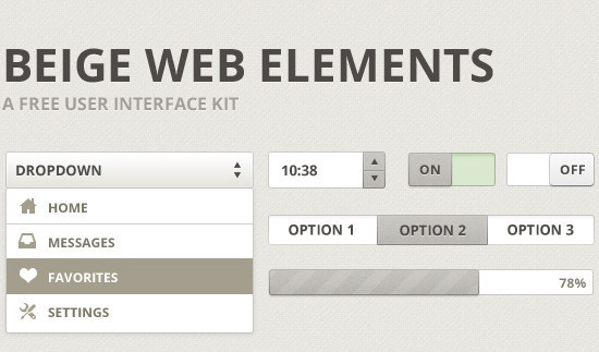 Beige Web Elements