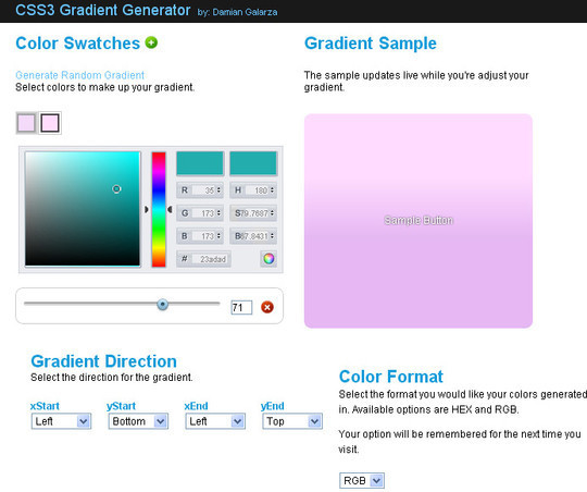 CSS3 Gradient Generator v2.0