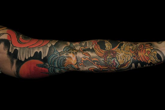 colorful sleeve tattoo designs