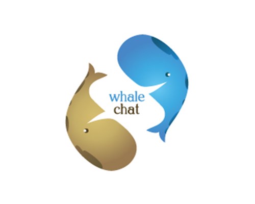 8.Whale Chat-design-logo