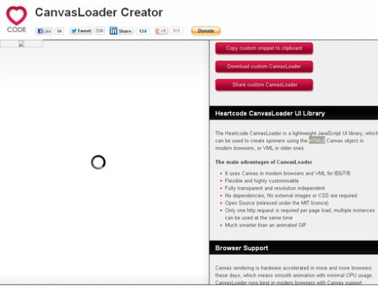 CanvasLoader Creator