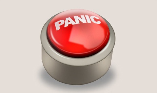 Design panic button logo icon in photoshop