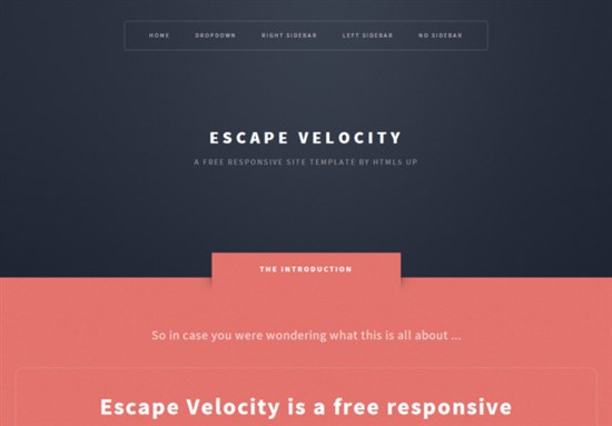 EscapEvelocity Responsive Html5 Theme