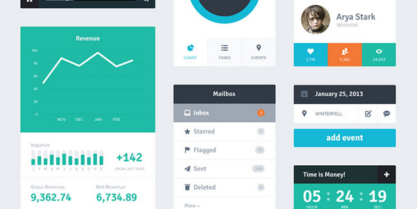 flat dashboard ui design psd