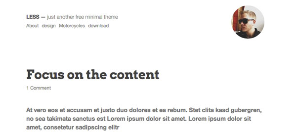 free minimalist typography wordpress theme