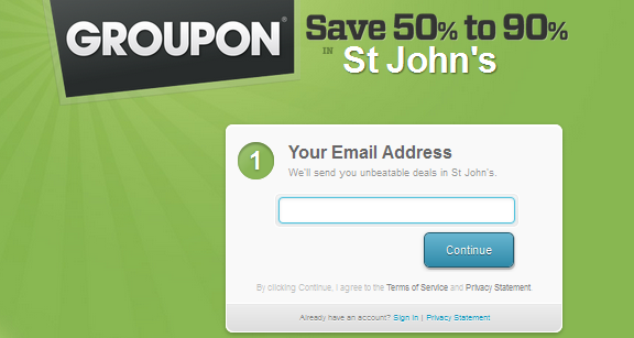 groupon landing page