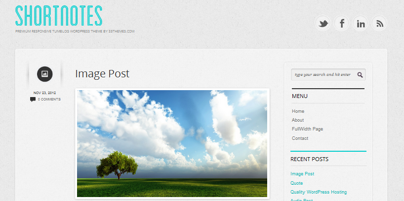 shortnotes wordpress theme