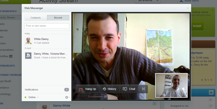 bitrix web based project management software with video calls