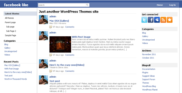 facebook like wordpress theme