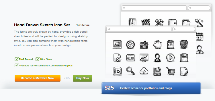 hand drawn icon set giveaway