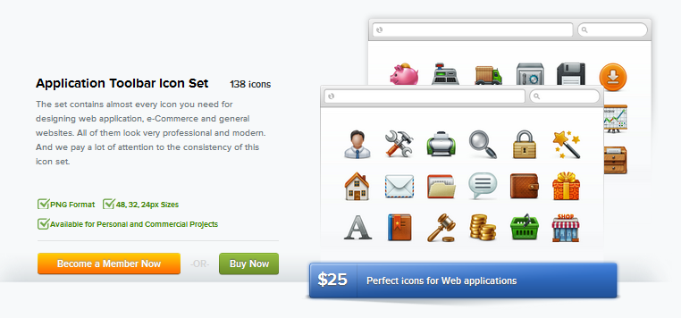 toolbar icon set giveaway