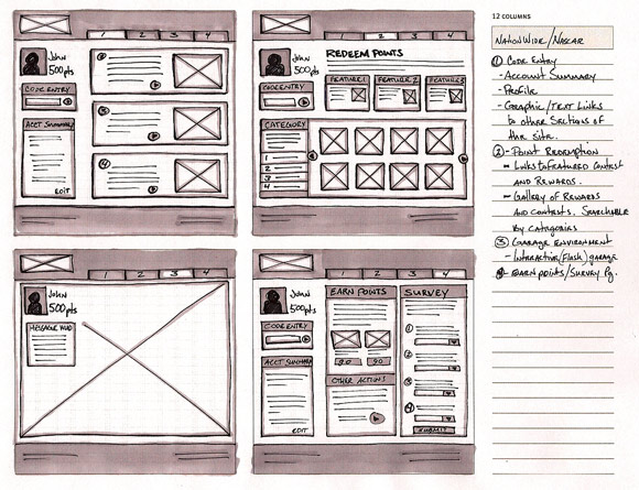 wireframe & mockup sketches 01