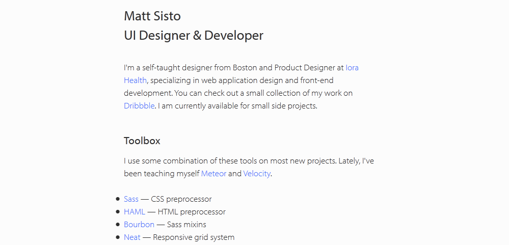 website portfolio for developer