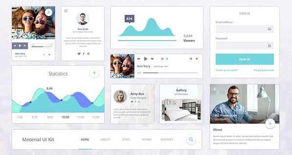 material design UI kit psd 1