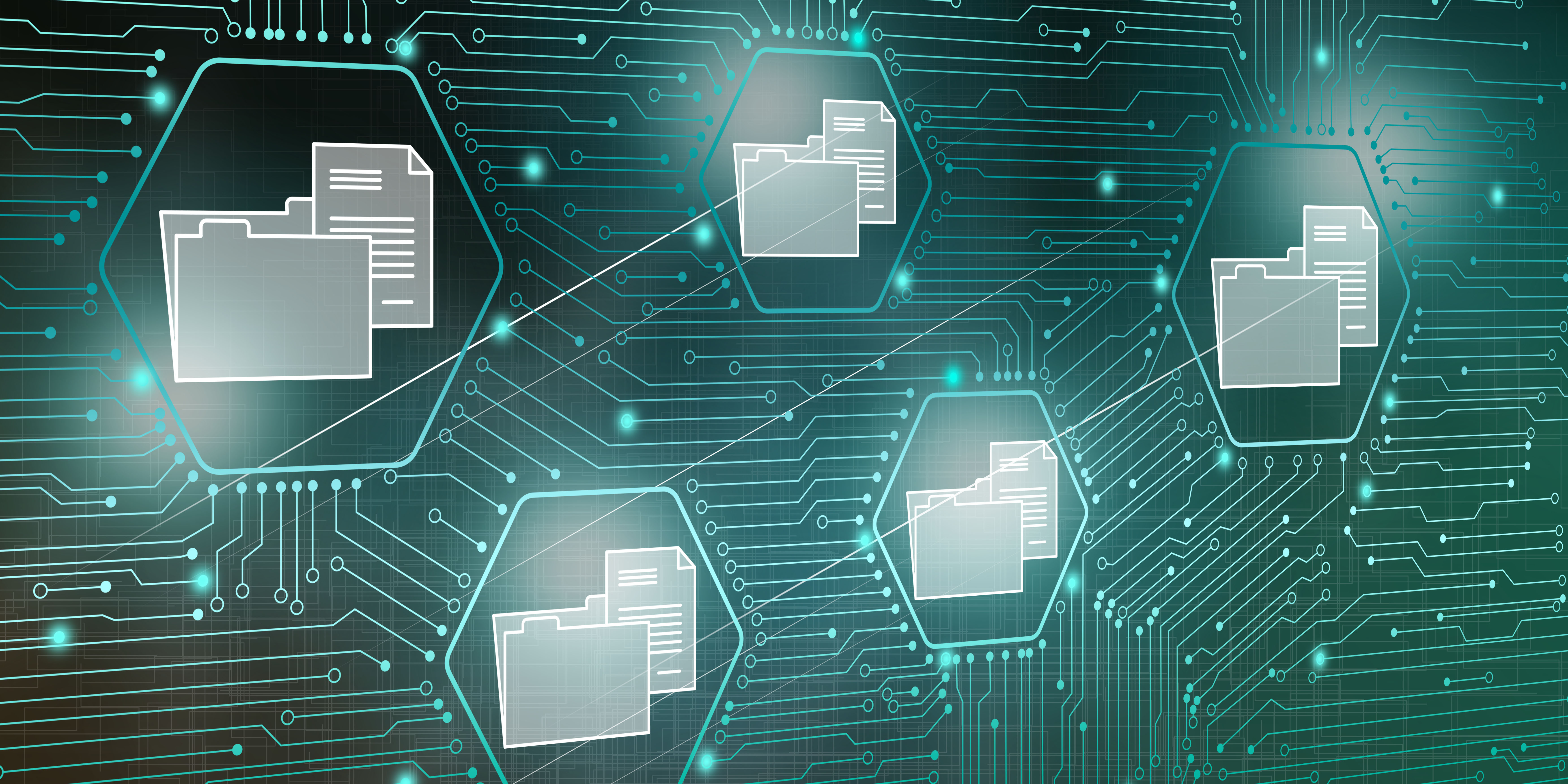 Illustration of digital data concept on dark background